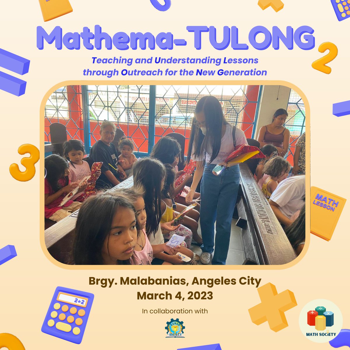 acsci_mathsoc's tweet photo. Having that said, the Math Society, together with the Honor Society, demonstrated acts of love and kindness 🫶🏻 to pupils from Malabanias, Angeles City 👧🏻👦🏻 https://t.co/7EDYVUL5Gf