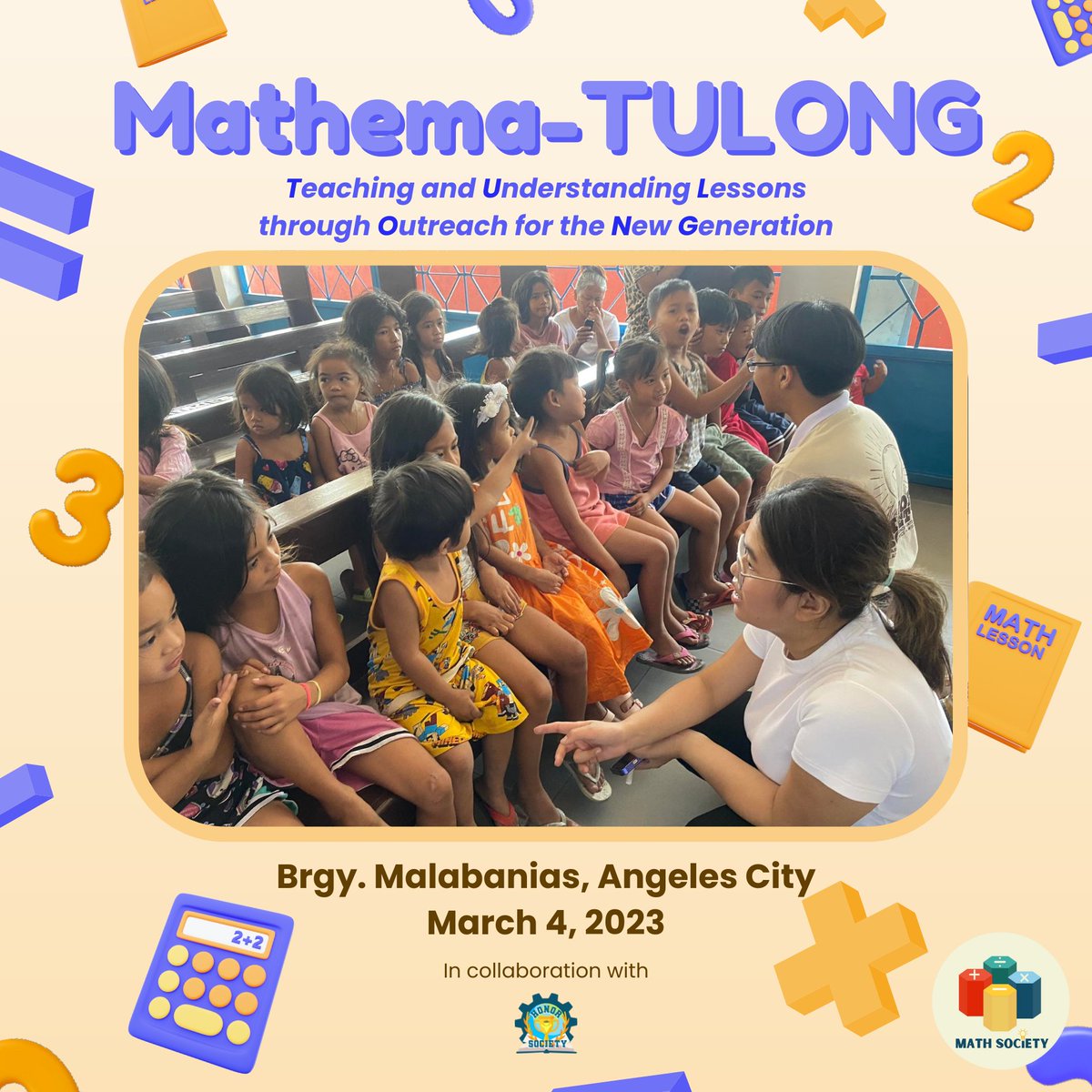 acsci_mathsoc's tweet photo. Having that said, the Math Society, together with the Honor Society, demonstrated acts of love and kindness 🫶🏻 to pupils from Malabanias, Angeles City 👧🏻👦🏻 https://t.co/7EDYVUL5Gf