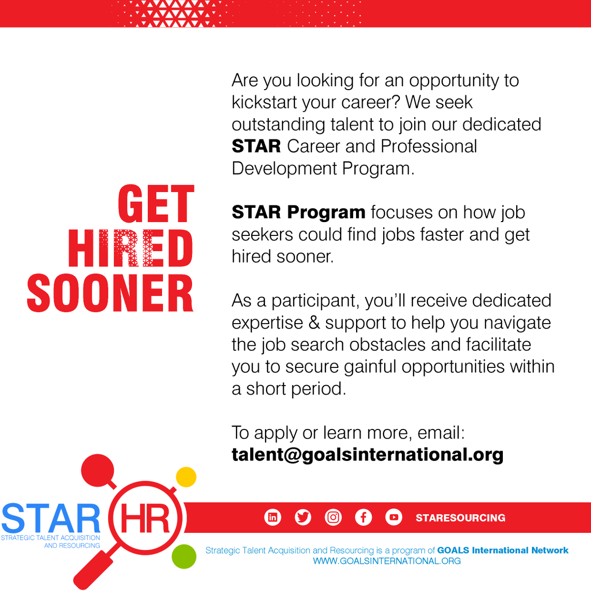 STAResourcing's tweet photo. Want to #gethired sooner? Apply to the STAR Career and Professional Development Program. https://t.co/hzhx6sq8zI