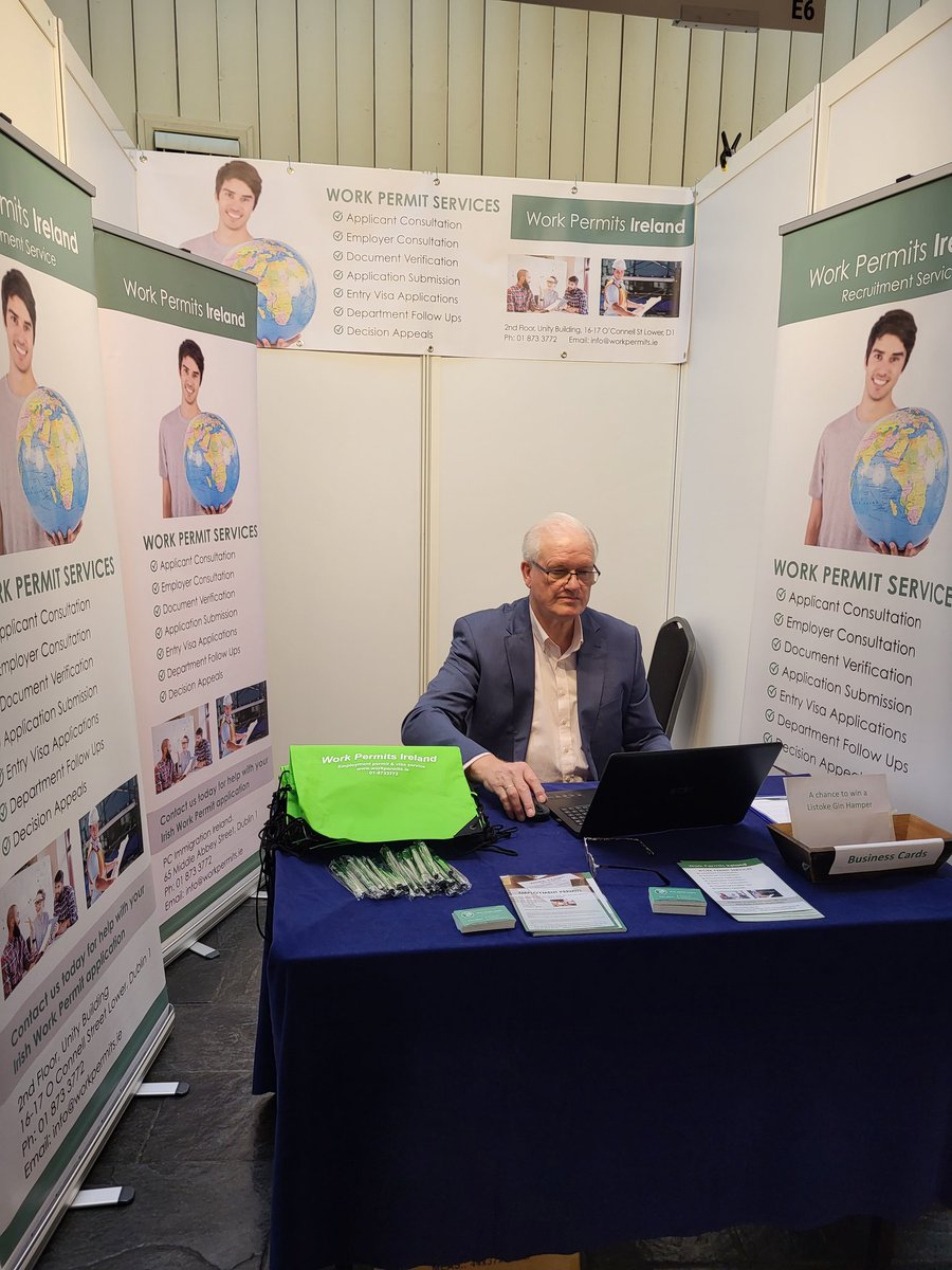 Workpermits Ireland stand E6, ready to engage wigh delegates #ihf2023