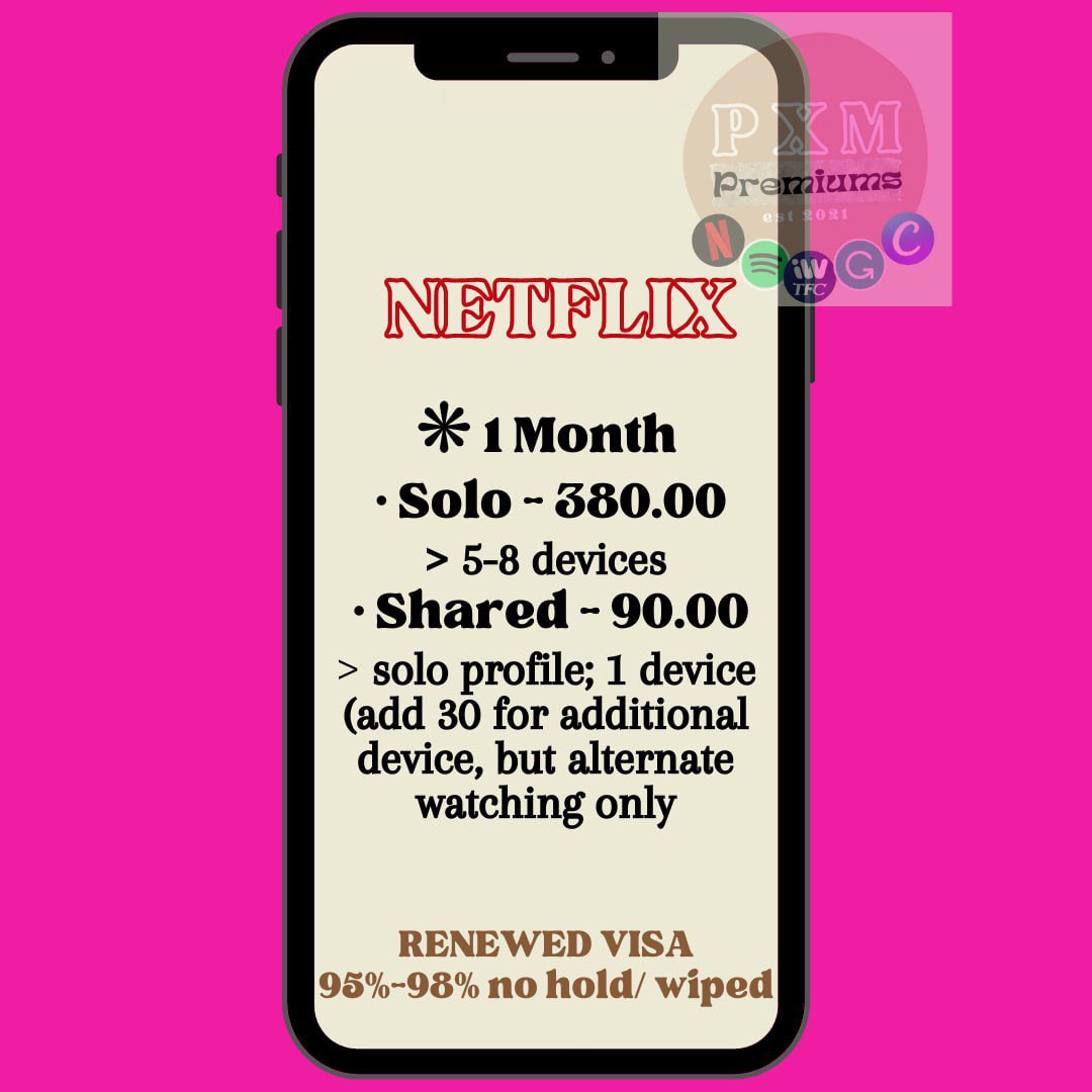 _pxmaccs's tweet photo. HELLO! Cheap Premiums at your service. Avail our premium accs now! Check the ff for the pricelist. 😍

MOP: Gcash 

dm us here or on our ig @pxmprms_21 

🏷️ netflix cheap mura prems grammarly hbo go disney plus spotify grammarly vivamax iwant tfc on hand legit https://t.co/RIj1nmuzBm