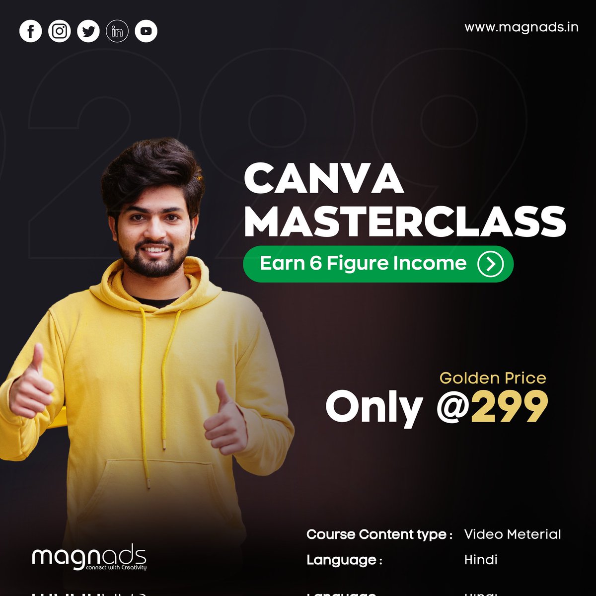 Magnadsofficial's tweet photo. Good News! Our Canva Masterclass Course launched today! 
Enroll now only at ₹299

https://t.co/YR45NWyoo7

#GraphicDesign #CanvaPro #canvamastery #canvamasterclass https://t.co/JfkYxTomjd