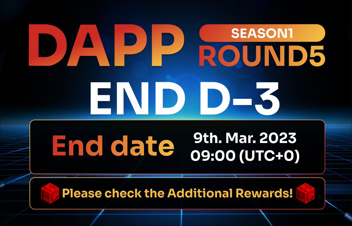 HYCO_Official's tweet image. #HYPERCOMIC #DAPP Season 1 - #Round 5 End Schedule(D-3)

Please check the additional rewards for Round5! 
🔥Challenge yourself to be a #Ranker🔥

📅 End date: 9th Mar, 2023 9:00 (UTC+0) 
✅ Rewards Detail : bit.ly/3F1x9Wl

#Web3 #Webtoon #HYCO #CUBIC #platform #k_webtoon