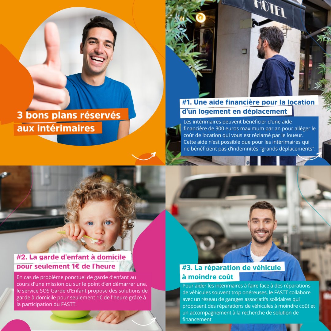 Le #FASTT apporte des aides et des services pour faciliter la vie de tous les #intérimaires. Voici 3 bons plans qui leur sont réservés ! 
Et parce qu’un #bonplan ça se partage, n’hésitez pas à partager tous nos bon plans !

RDV sur fastt.org pour en savoir plus.