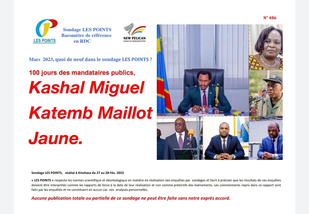 barickbuema's tweet photo. 100 jours des mandataires publics. Le DG de l'ARSP Kashal Miguel Katemb crédité de 74% d'opinions favorables. DG de la #RTNC, Sylvie Elenge obtient 55%. Carle Mudiayi de la CNSS 51%. Victor Tumba de l'#OVD 44%, Junior Mata de la CNSSAP 32%. Georges Ndanga de Trans Academia 17%. https://t.co/rXHc6Zhxsr