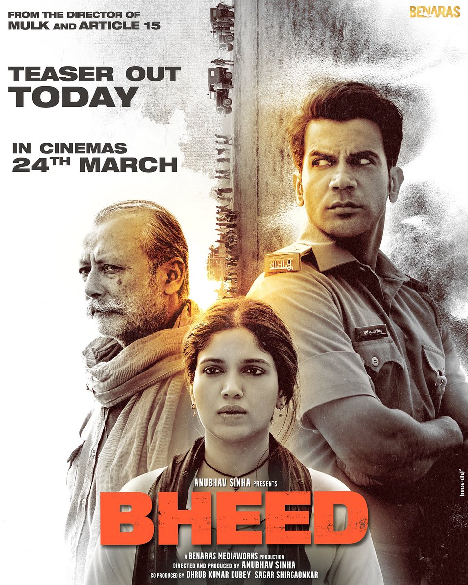 deespeak's tweet photo. Time to hear the untold story, that never found a voice… Teaser out Today!
#Bheed, a story on the biggest social partition our country witnessed.
Releasing in cinemas on 24th March 2023.
#BheedInBlackAndWhite #2020Lockdown
@anubhavsinha @RajkummarRao #PankajKapur
@bhumipednekar
@virendrasaxena @Kritika_Kamra
@deespeak @ranaashutosh10