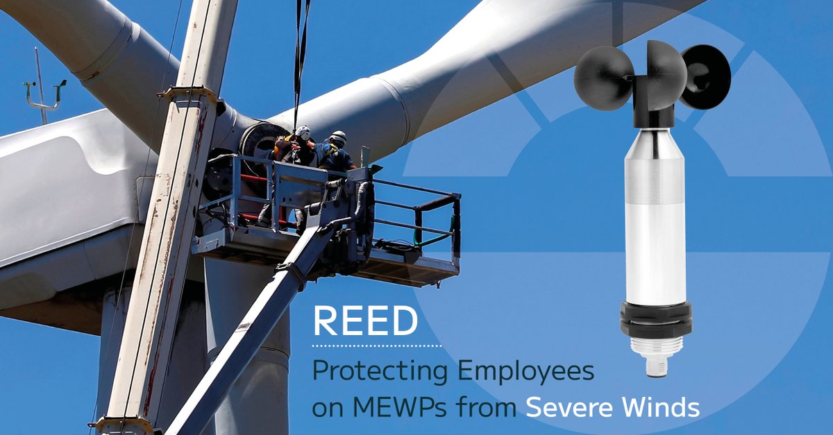 All outdoor MEWPs are rated for maximum wind levels and must not be operated beyond those limits. Our wind sensor REED provides accurate wind speed measurements from the height of the working platform, ensuring the best possible data for worker safety. lambrecht.net/en/products/wi…