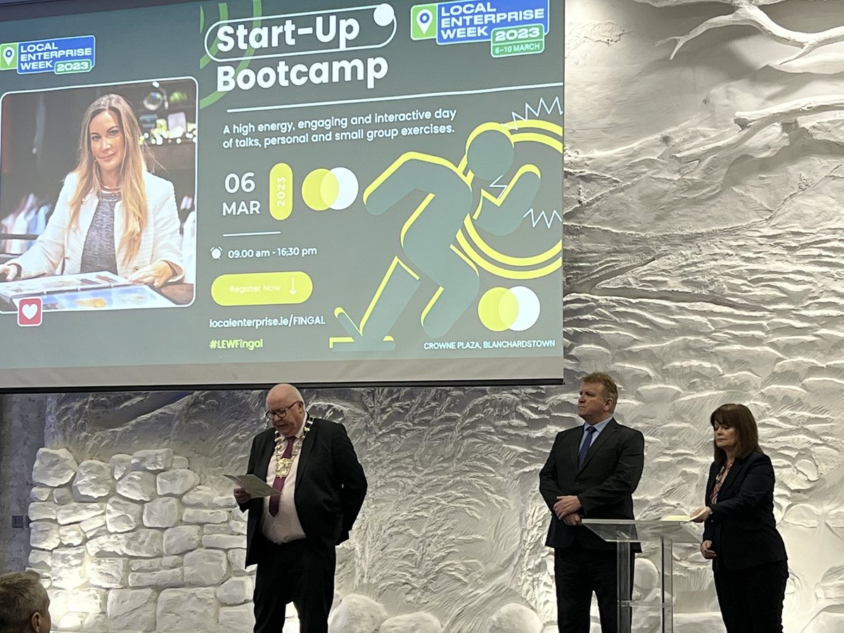 Delighted to have the Mayor of Fingal, Howard Mahony, Chief Executive of <a href="/Fingalcoco/">Fingal County Council</a> <a href="/AnnMarieFingal/">AnnMarie Farrelly</a> and #Fingal Head of Enterprise <a href="/OGeoghegan/">Oisín Geoghegan</a> at the inaugural event of Local Enterprise Week 2023 to officially open a week when we are #MakingItHappen #StartUps #SmallBusiness