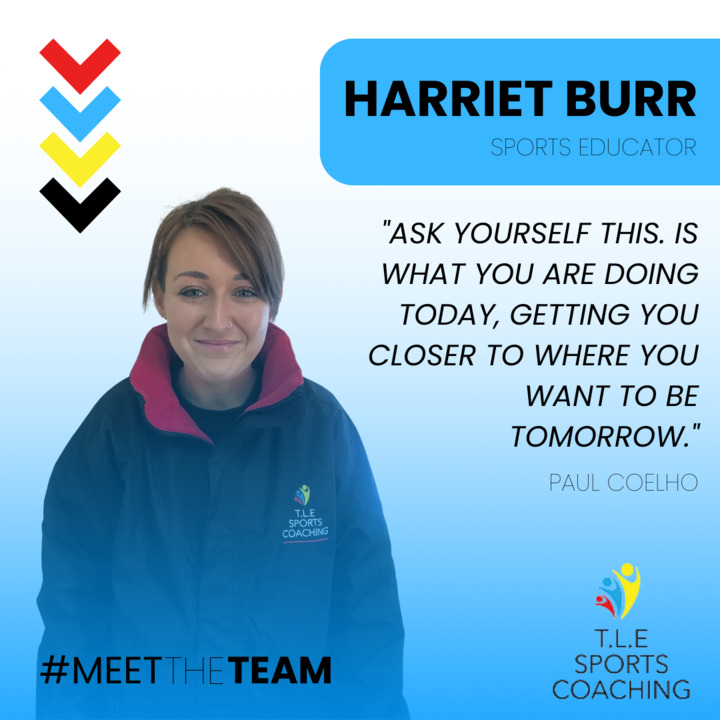 #MeetTheTeam FT 𝗛𝗮𝗿𝗿𝗶𝗲𝘁 𝗕𝘂𝗿𝗿...👋 Harriet is one of the most recent members of the team to join the team having joined us earlier this year as a Sports Educator. Read more about her and her coaching role model on our Facebook page! #TLESportsCoaching #MeetTheTeam