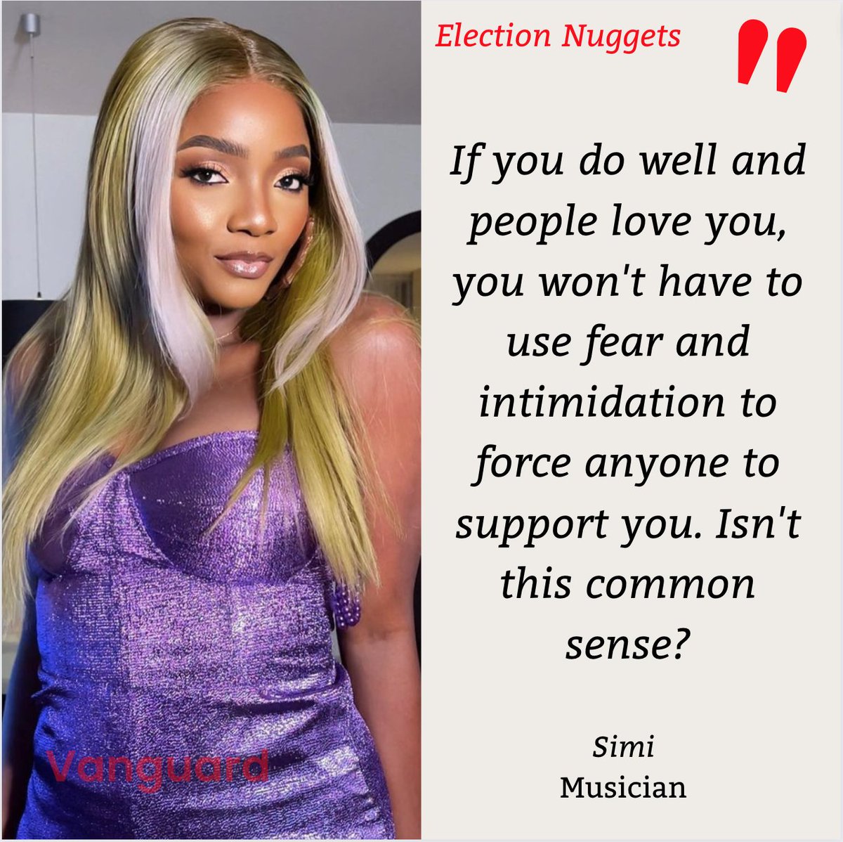 #simi #musician #election #2023election #electionnuggets #vanguardnewspapers #entertainment #nigerians