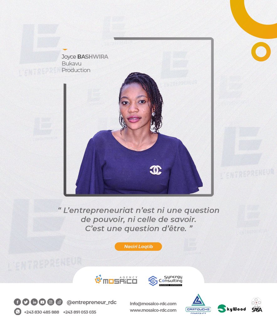 Entrepren_rdc's tweet image. 🥇 PRIX DE L’ENTREPRENEUR 

#Mosaicoagency 
#Synergyconsulting 
#premiereedition 
#prixdelentrepreneur 
#Laissonsnosempreintesenrdc