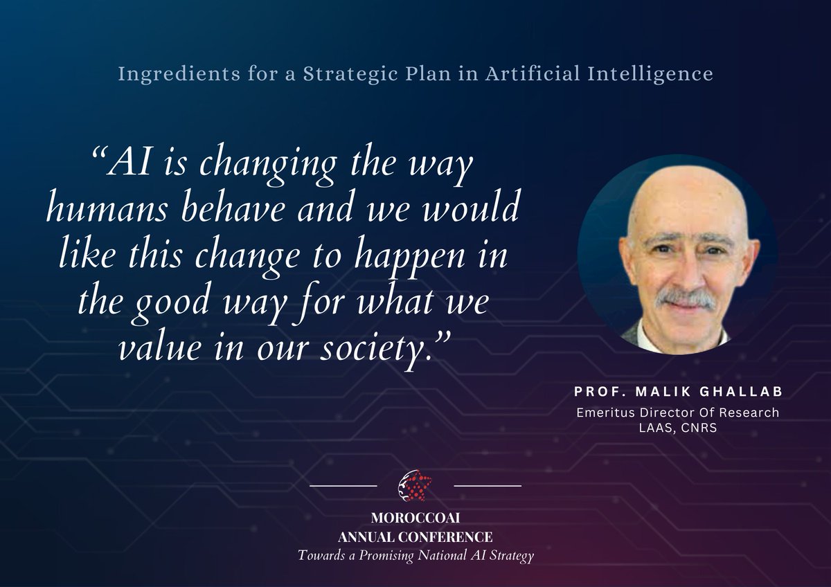 MoroccoAI's tweet photo. Discover the key ingredients for a successful #National_AI_Strategy with Prof. Ghallab's insightful keynote!

The quote we selected is one of many remarkable quotes from this talk. So don't miss out on the full presentation 👉https://t.co/cytuBhDWoA

Follow @MoroccoAI for more! https://t.co/gQA5DNJKws