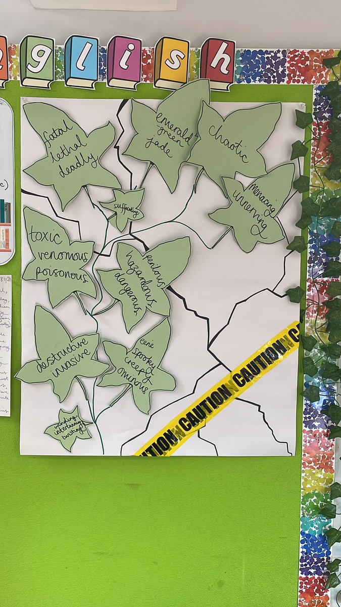 ASJSASIS's tweet photo. Some mysterious plants appeared in #Y6 last week…🌿 Using their detective skills, the children generated adjectives to describe the vines and created warning posters ⚠️ What will our new book be? 📖 #ASJS #English #wherethosewhoinspirecometobeinspired @theliteracytree @bookhorse https://t.co/GCnOYty8FG