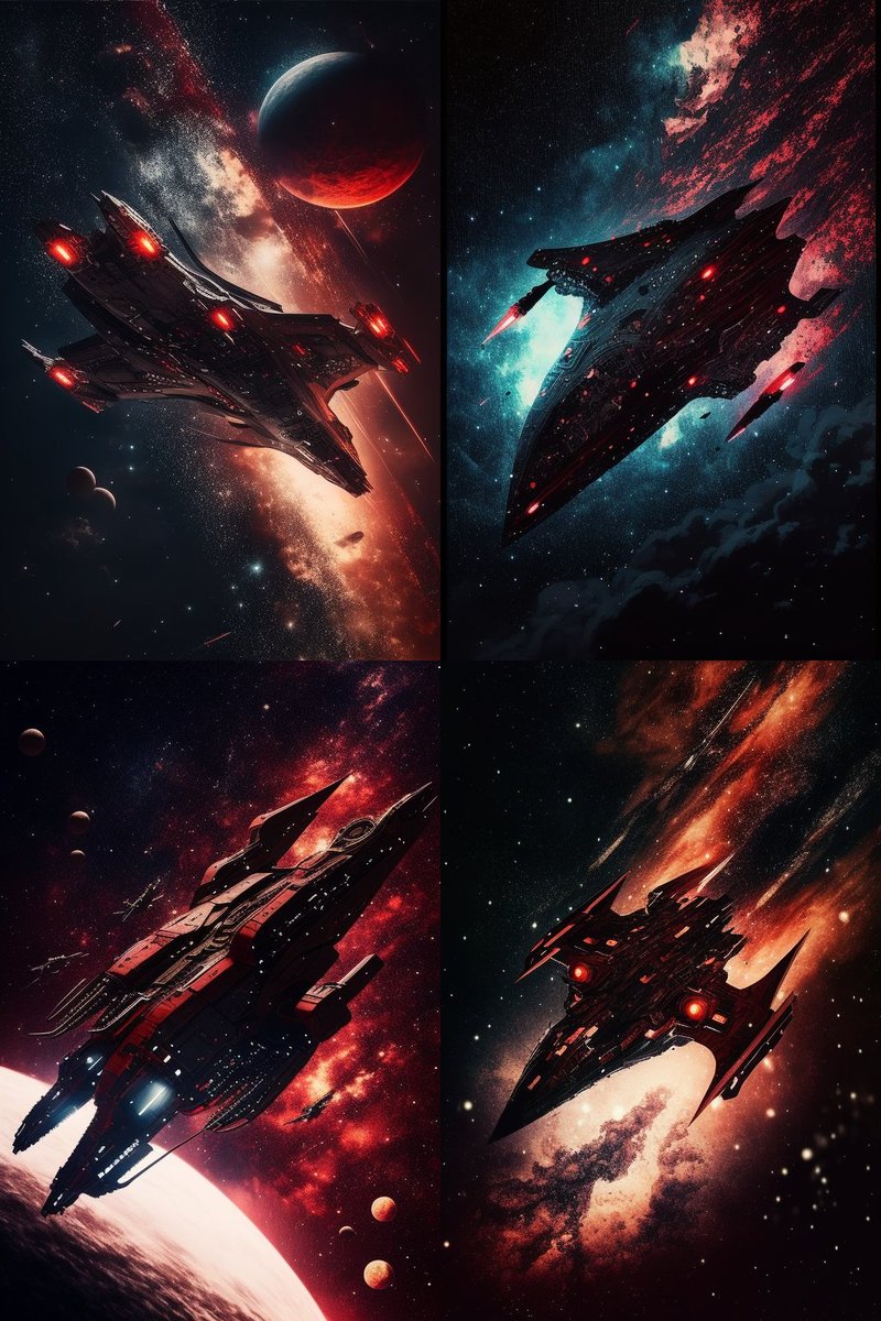 AIartCreationsX's tweet image. Which Space Ship you cruising on?
🚀🛰️🚀👽👽🛸🛸

#spaceship #ship #futuristicspaceship #midjourney #aiart #aiartwork #AIArtCommuity #rocket #telsa #spacex #elonmusk #aliens #outerspace