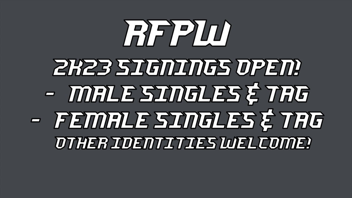 RFPWEFed's tweet photo. The signings have opened and you can join now for the 2K23 season at https://t.co/02exm41yMt

We are looking for additions in all divisions in what promises to be a grand and brand new season!

Like and retweet if you have joined or will join, and get a bonus for the new season! https://t.co/27MswygeMd