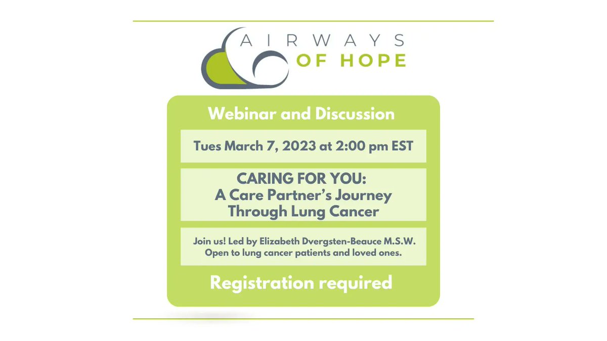 LungCancer_Can's tweet photo. It's not too late to join! This webinar will explore the important role of the care partner, identify signs of stress and burnout, and offer strategies to cope.  Register now: 
https://t.co/hQMr2zhxF2 #lungcancer #cancersupport #HopeArmy https://t.co/lKFjo50jwg