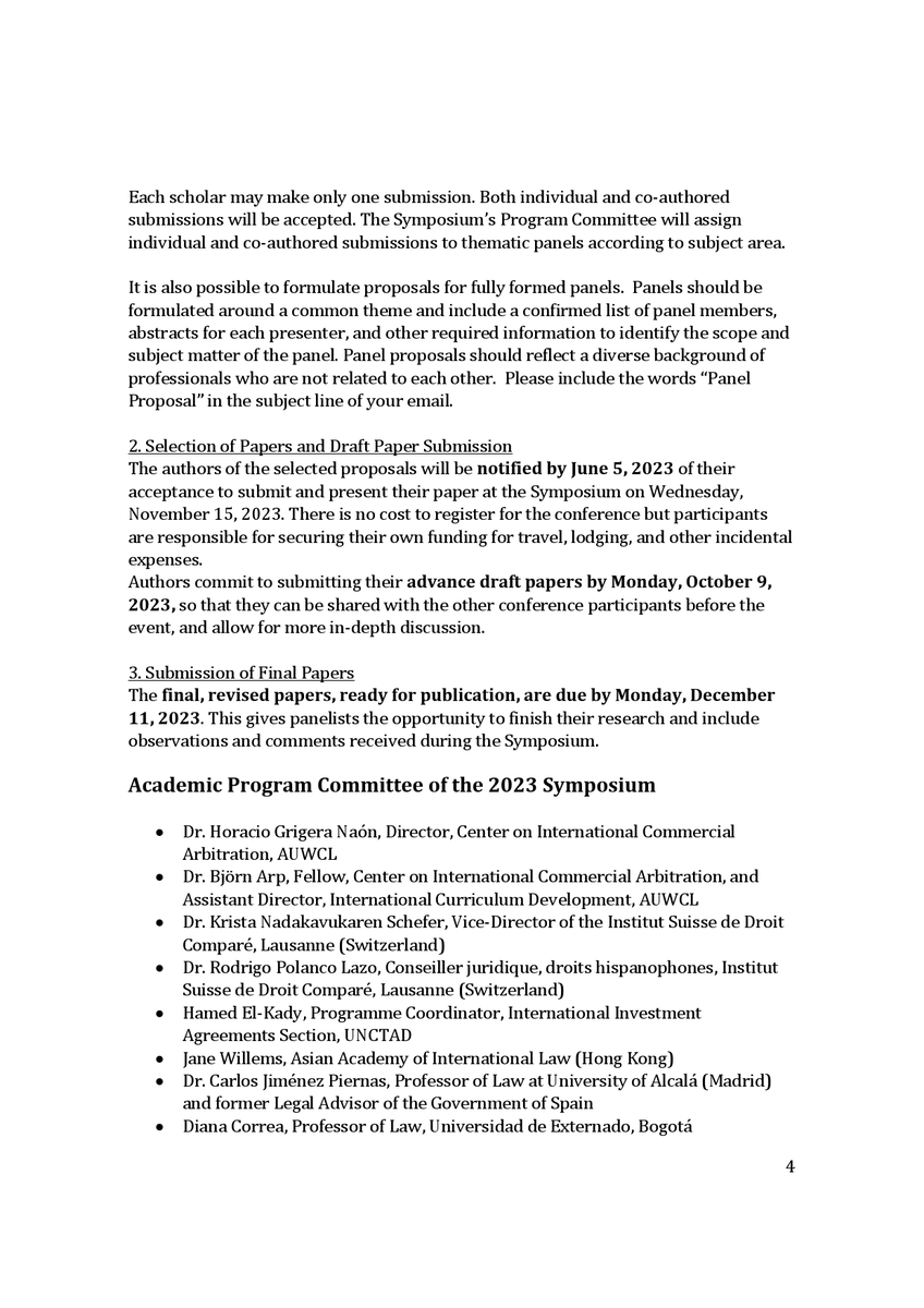 Symposium on Salient Issues in Int'l #Arbitration: International Arbitration: Evolution or Devolution?
🗓  15 Nov 2023
🌐 Washington, D.C., USA
🔗 transnational-dispute-management.com/news/20231115.…

📢Deadline Call for Papers: 15 May 2023

<a href="/AUWCL/">American University Washington College of Law</a> <a href="/rpolancolazo/">Rodrigo Polanco</a> <a href="/ElKady_Hamed/">Hamed El Kady</a>