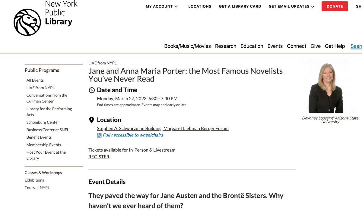 Actually, really happening! Pls R/T? Then register to join in person or livestream for <a href="/SisterNovelists/">SisterNovelists</a> at <a href="/NYPLEvents/">NYPL Events</a> 3/27. I'll be in convo w/the brilliant <a href="/ruth_franklin/">Ruth Franklin 🍵</a> for #WomensHistoryMonth. Actors will also read from the Porter sisters' letters. nypl.org/events/program…
