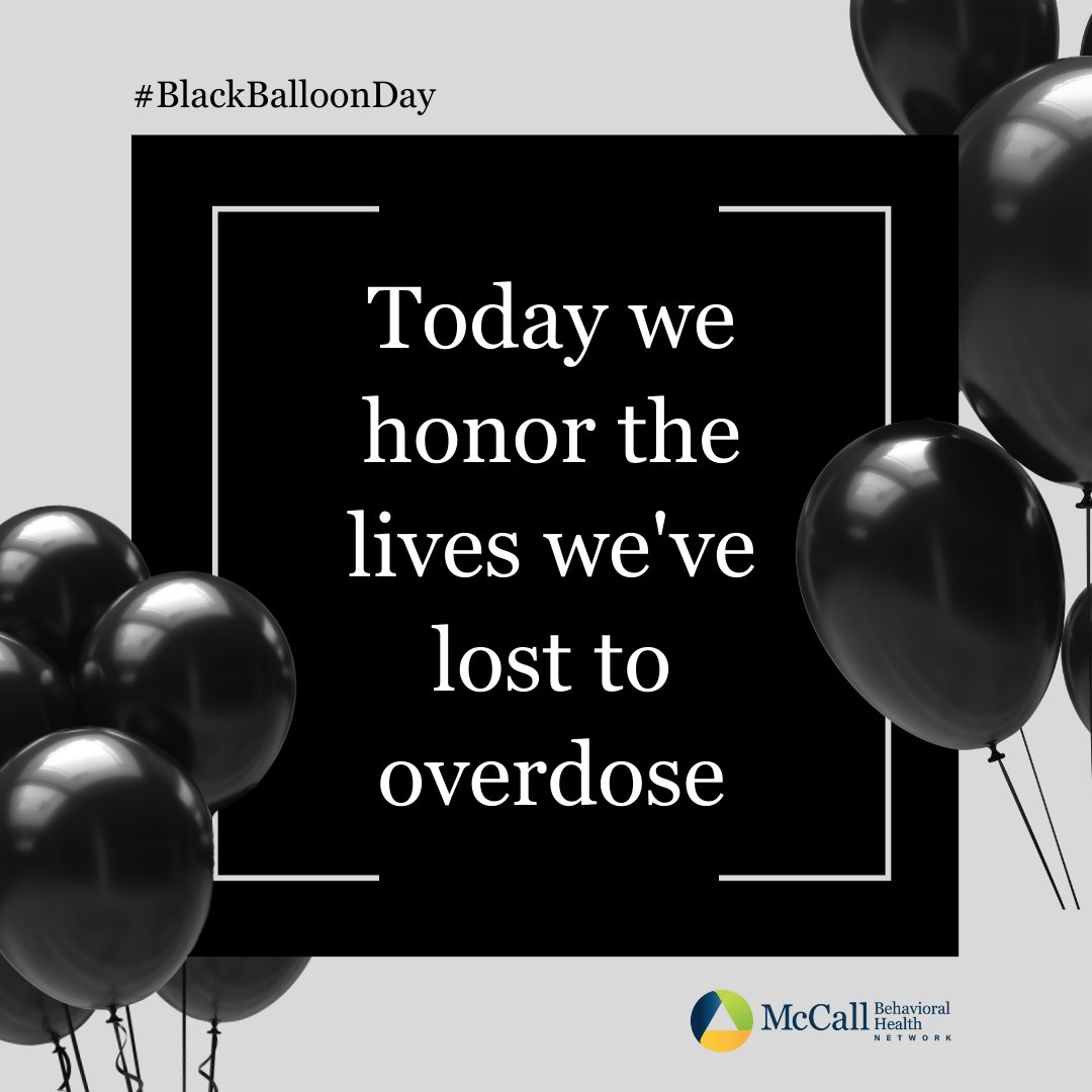 Today is #NationalBlackBalloonDay, and we honor and remember those who have tragically lost their lives to an accidental drug overdose. 

#BlackBalloonDay #OverdoseAwareness #EndOverdose #OverdoseAware #NoMoreStigma #Recovery #Addiction