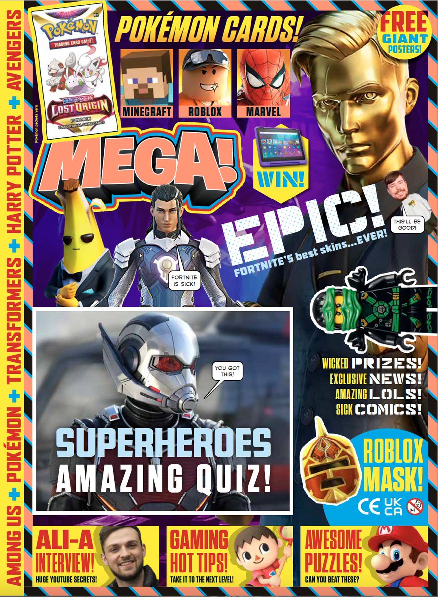 We run through the greatest Fortnite skins EVER in the current issue of MEGA mag! Perfect for all the young gamers in your family. The issue comes with a Pokémon TCG pack, too, which is always nice! #FortniteMEGA