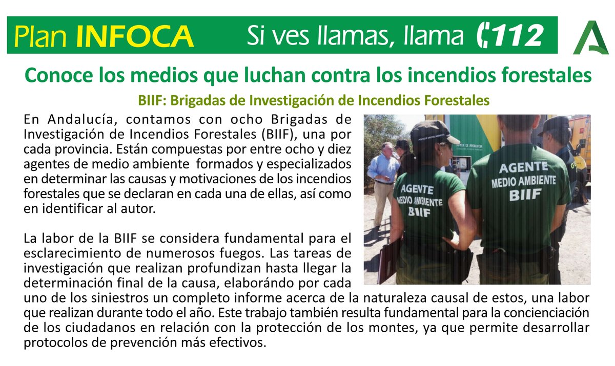 Plan_INFOCA's tweet photo. Los @AAMM_And de la Brigada de Investigación Incendios Forestales (#BIIF) son quienes investigan y realizan el informe técnico (que determina causas y motivación) de los #IIFF. Su trabajo es muy minucioso, primando la discreción hasta que no se aclara cómo se produce el siniestro https://t.co/FPa53yCXhh