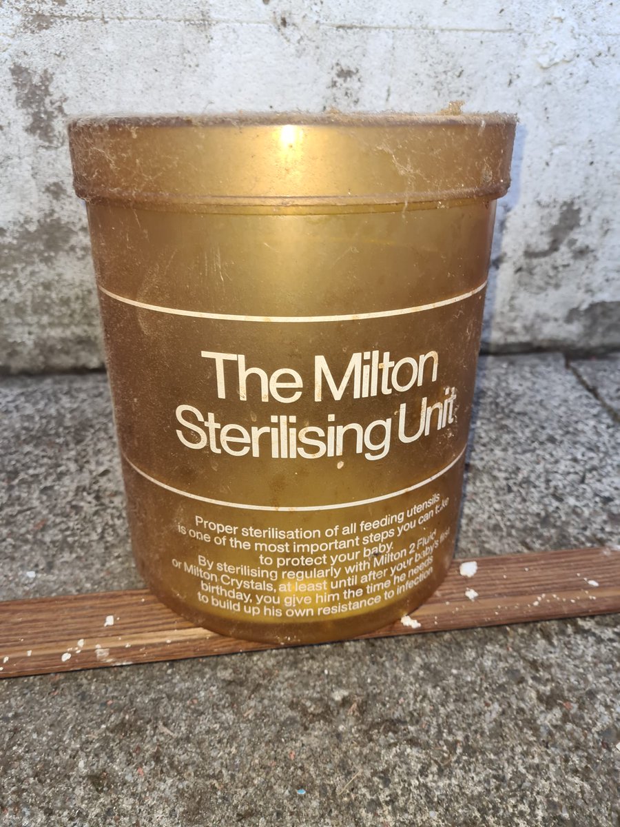 Tell me your a hoarder without telling me you're a hoarder.

My dad found this ontop of the kitchen cupboards. 

His youngest child is 36🤣 <a href="/Milton_baby/">Milton Sterilising</a>