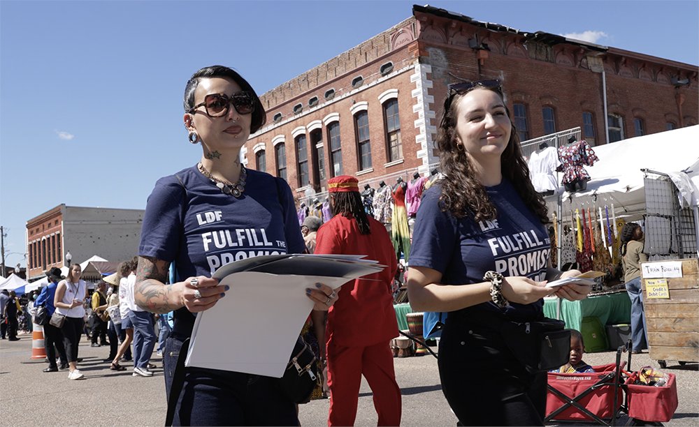 NAACP_LDF's tweet photo. The annual pilgrimage to Selma, Alabama to commemorate the anniversary of the #SelmaMarch is a sacred tradition at LDF. It๏ฟฝ๏ฟฝ๏ฟฝs a time to honor the heroes whose legacy we walk in and to be in communion with the people who we stand arm-in-arm with to advance justice. https://t.co/uk7h8u22xU