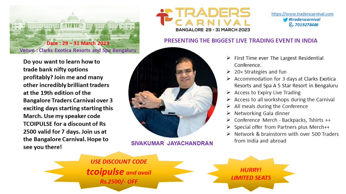 Justsiva123's tweet photo. ⚡️⚡️⚡️ Those Who Missed Bangalore @Traderscarnival Last Time, Here's One More Opportunity To Mingle With Some Of The Best Mentors In The Industry & What's More @OiPulse Coming On Board As Supporting Partner & Glad To Be Associated With DJ & Rekha One More Time.

Get Ready For Couple Of Interesting Features Launch of #1Cliq at the event

Use Promo Code - tcoipulse To Get 2500 Off For Early Bird Registration. 

Please find the link to register

https://t.co/W2F8fYP7Fh

See You All Soon⚡️⚡️⚡️