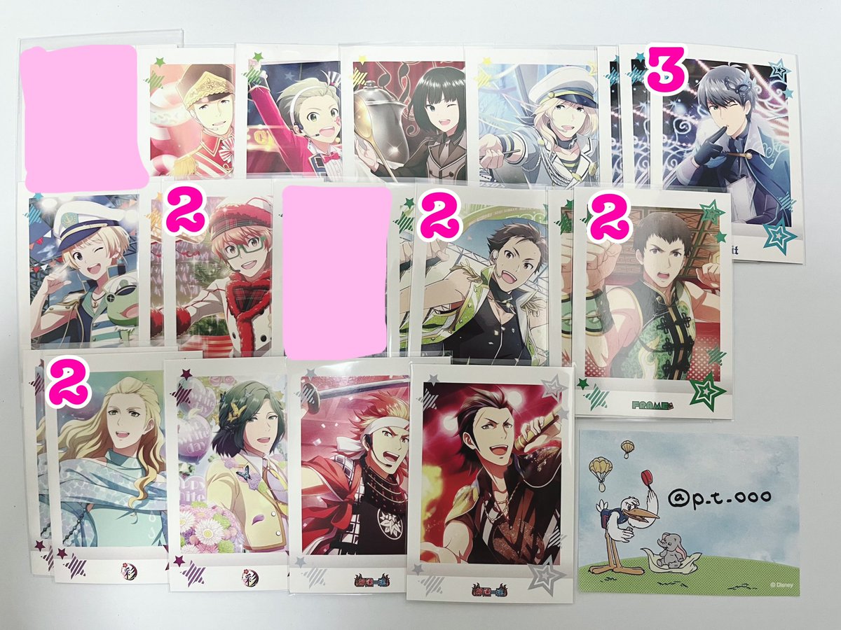 p_t_ooo's tweet image. 【交換】sideM ぱしゃこれ 第1弾
譲▶︎北斗/翔太/麗/圭/恭二/ピエール/享介/龍/誠司/翔真/九郎/朱雀/玄武/次郎/漣/道流/涼/一希/想楽/クリス/大吾(箔押し)

求▶︎同異種 類/雨彦/隼人or3枚目スナマイ

他ツイに3弾のツイートあります
↓