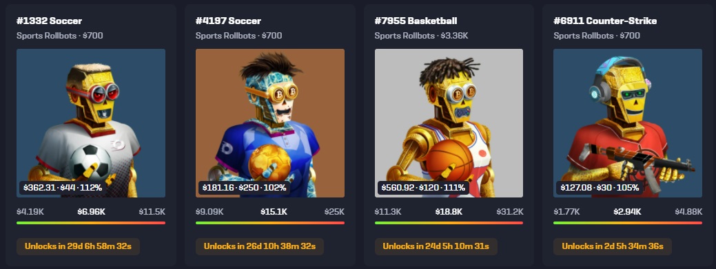 Love to see Rolbot v2's juicin!! Numbers #1332 and #7955 I bought at mint before the reveal. Initially #7955 was a cycling bot, and #1332 was Darts. Took a gamble and re-rolled. @rollbitcom <a href="/SmokeyLisa_eth/">BOLD | CTO</a>
