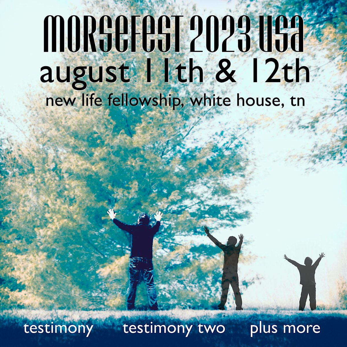 The time has come TODAY… ticket links for Morsefest 2023 USA will go live at 9:00AM Central 

ow.ly/SCjj50N931f

We’re excited to join with you to celebrate the 20th anniversary of Testimony at this very special event.