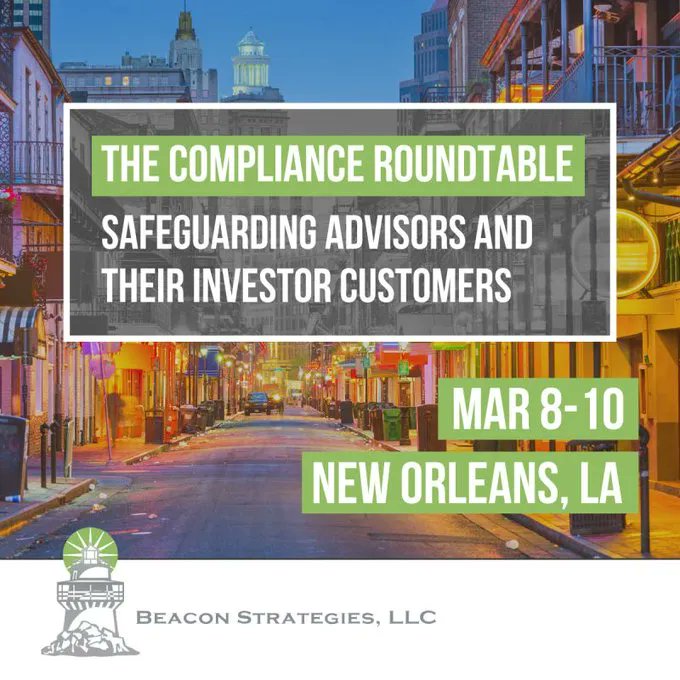 Skience's tweet photo. We're headed to #NOLA for the first #BeaconRoundtable of 2023 this week. @NichlausThacker and @joekozPHL will be onsite to talk all things #compliance and #RegTech with the best in the industry. See you there! @BeaconFogHorn https://t.co/l4tKP8esPh