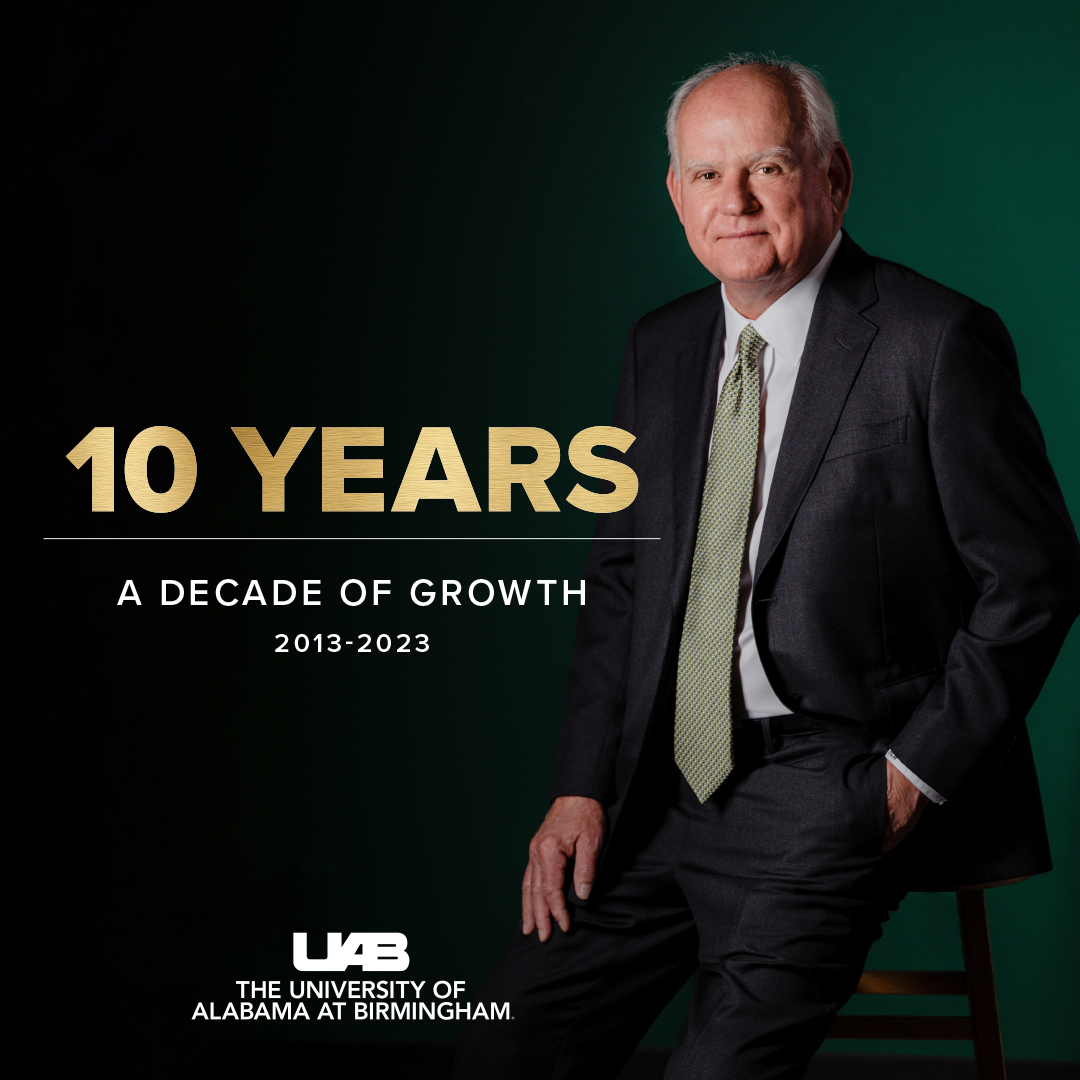UABNews's tweet photo. Thank you, President Ray L. Watts, for 10 years of leadership. 

From 2013 - 2023, UAB is bigger by every measure, more diverse than nearly every other peer institution and more prestigious than ever.  

Read more about our decade of growth: https://t.co/K0AZxABkwp https://t.co/FzyzNrMiwC