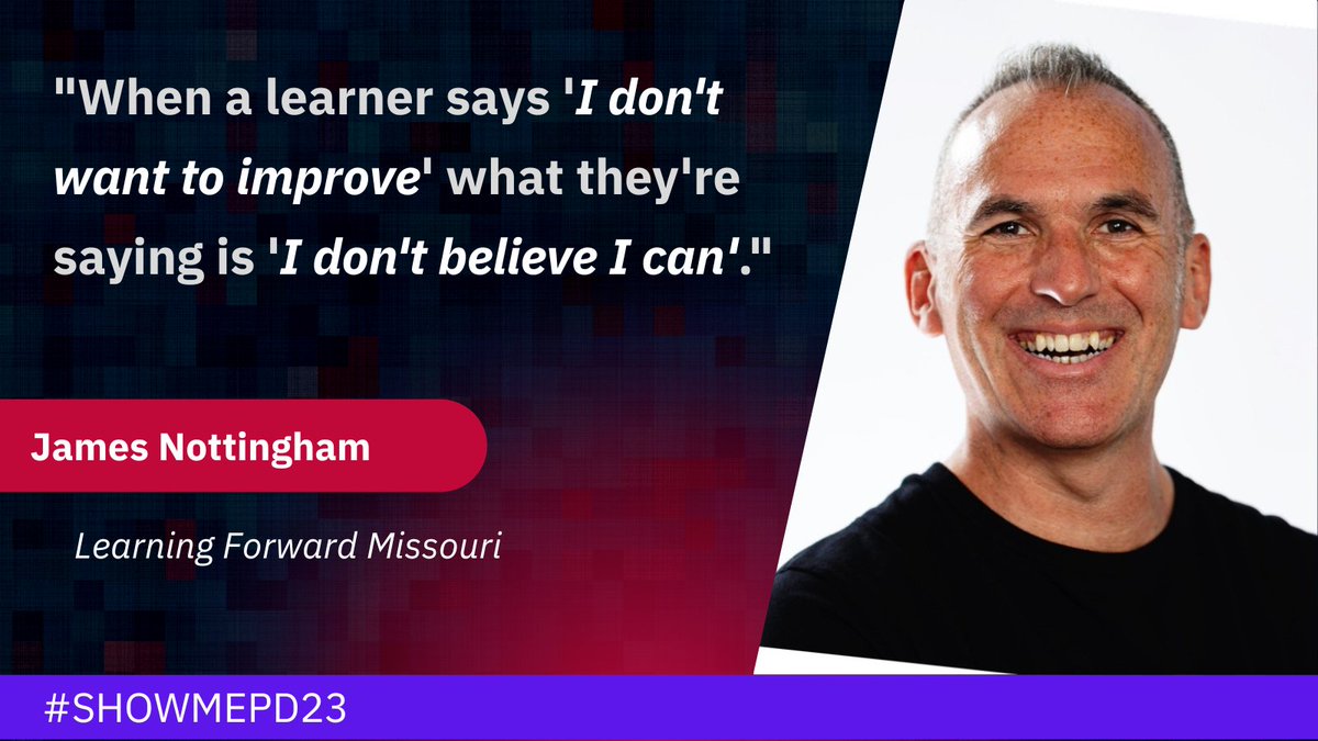 Perhaps students aren't apathetic. Perhaps it's esteem or efficacy. <a href="/JamesNottinghm/">James Nottingham</a> has me thinking at <a href="/LrnFwdMO/">Learning Forward MO</a> #showmepd23 #thelearningpit