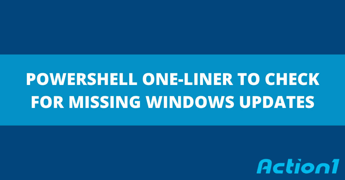 Action1corp's tweet image. Save valuable time and keep your system running smoothly with #PowerShellscripts for checking missing #WindowsUpdates. These one-liners make it easy to scan and install crucial updates. Don't wait to secure your system - check out the scripts now: bit.ly/3EZXGnc