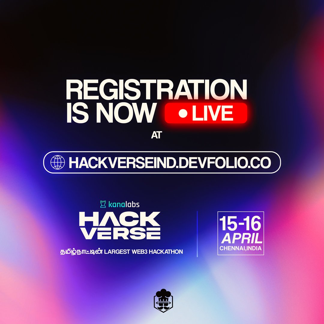 247pmstudio's tweet image. 🥁  we all waiting for this 🥁 

Registration is now live 🚨 , 

don&apos;t miss out in taking part in the Largest Web3 / Blockchain based Hackathon of Tamil Nadu and win prizes worth more than 1+ Lakhs 

Register Now in #HackVerse : hackverseind.devfolio.co