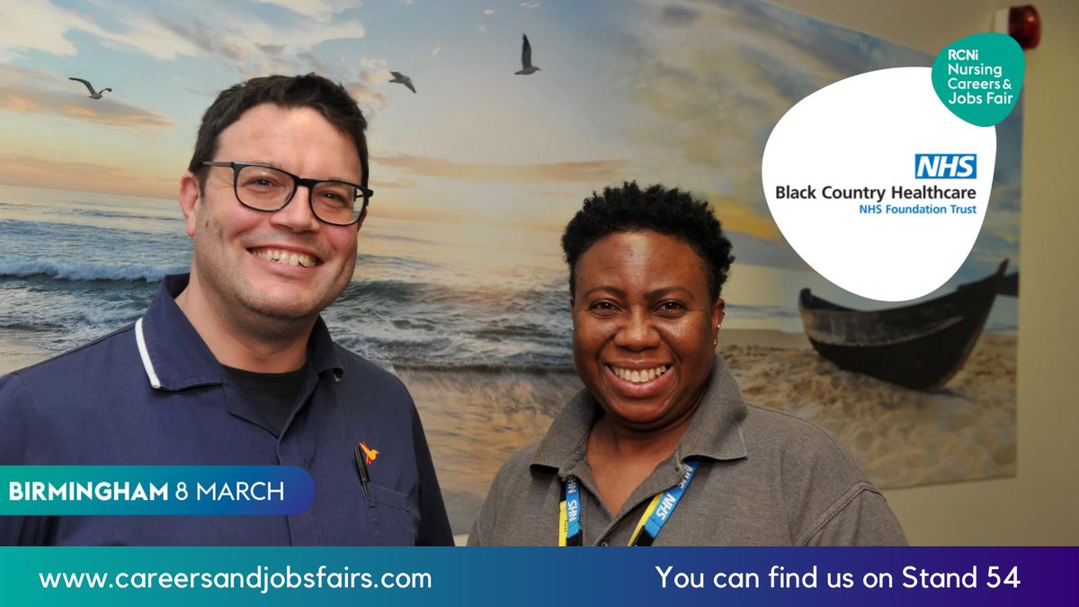 BCHFT - Black Country Healthcare Foundation Trust (@blackcountrynhs) on Twitter photo 💙 Are you looking for an exciting opportunity to join the lead provider for mental health services across the Black Country?
We have some exciting roles available which we are holding interviews for at the <a href="/NursingJobsFair/">RCNi Nursing Careers and Jobs Fair</a> at the NEC, Birmingham this Wednesday! 💙 Are you looking for an exciting opportunity to join the lead provider for mental health services across the Black Country?
We have some exciting roles available which we are holding interviews for at the <a href="/NursingJobsFair/">RCNi Nursing Careers and Jobs Fair</a> at the NEC, Birmingham this Wednesday!