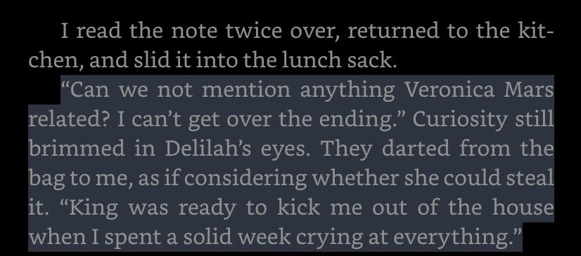 krisspyykremee's tweet photo. the veronica mars season four finale was so traumatising that it even gets mentioned in books https://t.co/pOsfPnqzrj