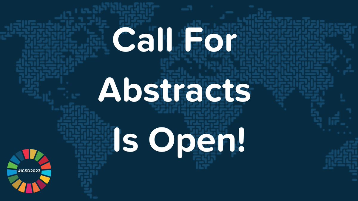 Abstracts submissions are now OPEN for ICSD 2023!

This year's parallel session topics at #ICSD2023 cover 7 themes, several of which have different “tracks” within them. Abstracts are due on May 1. 
Learn more and submit an abstract by May 1: ic-sd.org/2023/03/02/202…
<a href="/UNSDSN/">SDSN</a>