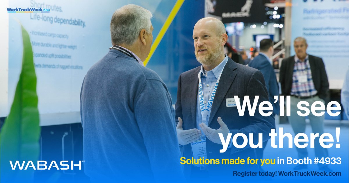 OneWabash's tweet photo. Tomorrow, don't miss out on our booth at Work Truck Week 2023. All week, we’ll have some excellent products to exhibit, including solutions from our EcoNex™ and DuraPlate® technologies.
You won’t want to miss it.
Learn more at booth #4933 during #WTW23.
#NobodyButWabash https://t.co/GkGM6az6Yy
