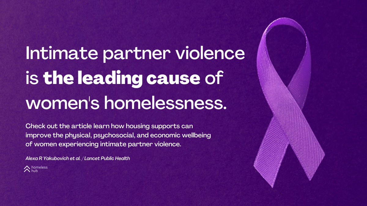 FACT: Intimate partner violence (IPV) is the leading cause of women's homelessness.

To learn how housing supports can improve the physical, psychosocial, and economic wellbeing of women experiencing IPV, read: bit.ly/3y5zfkf 

#WomensHomelessness #DV #IPV