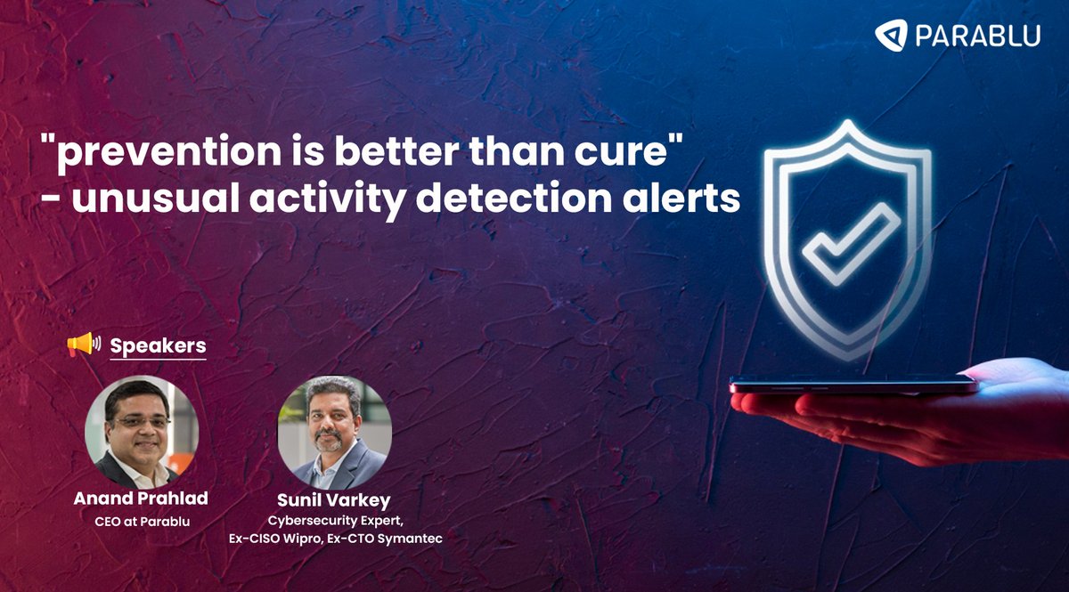 ParabluInc's tweet photo. Parablu's early warning with anomaly detection goes a long way in protecting a business and reducing costs of fixing before the fact.
Watch the Video: https://t.co/uAZmCEOeGG

#datasecurity #dataprotection #anomalydetection #unusualactivitydetection #ransomwareattack https://t.co/Ap0kkxmwoA