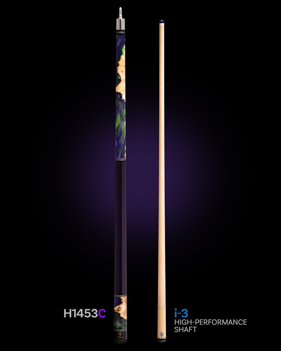 McDermottCue's tweet image. Custom H516 featuring turquoise "Gecko" inlays and "Deep Sea" ShokWood no-wrap handle🤩

Custom H1453 featuring a no-wrap metallic purple painted handle👌