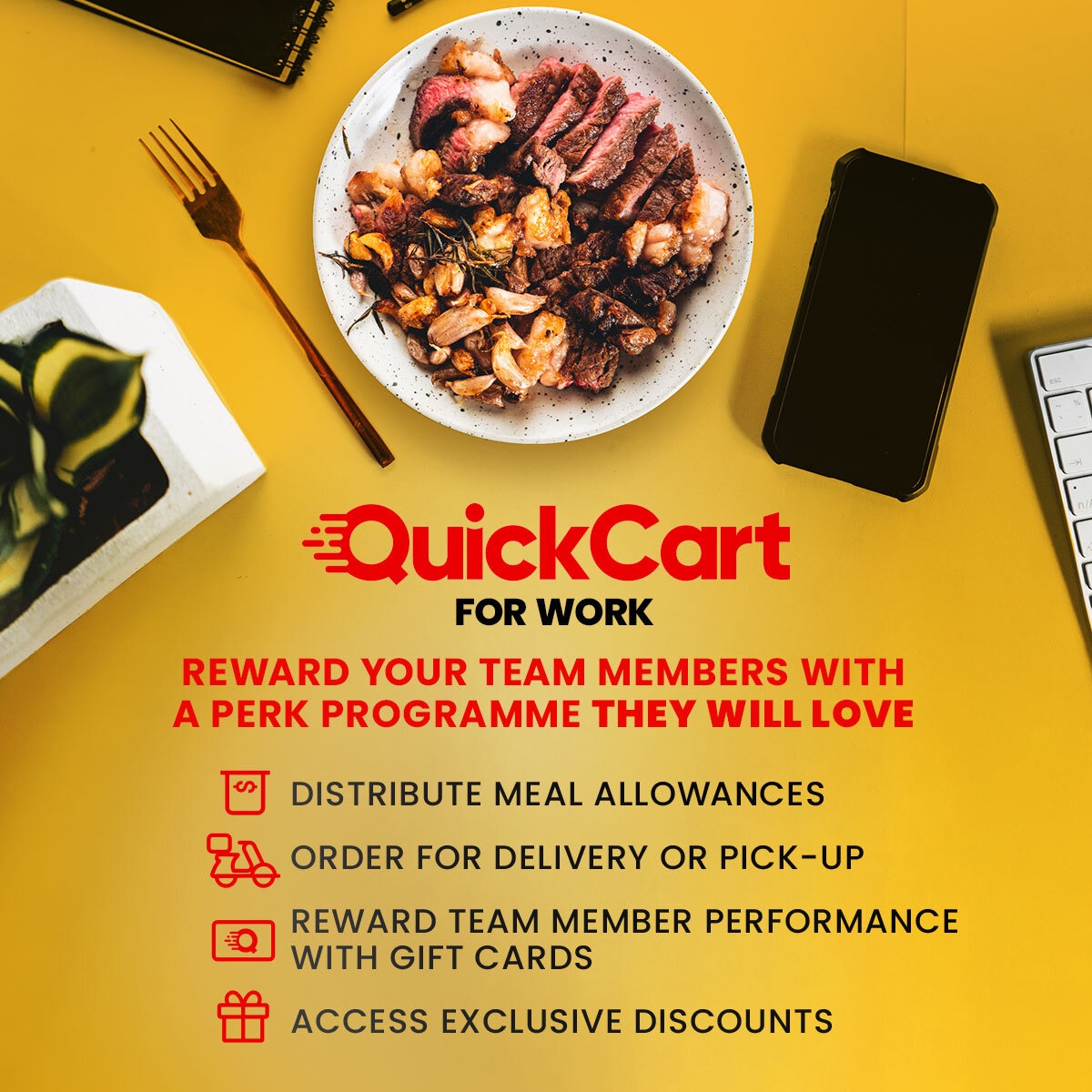 We all like to be rewarded and recognized when we do a great job, so let's help you reward your team with a perk programme they will love!

For more information, visit quickcartforworkonline.com.