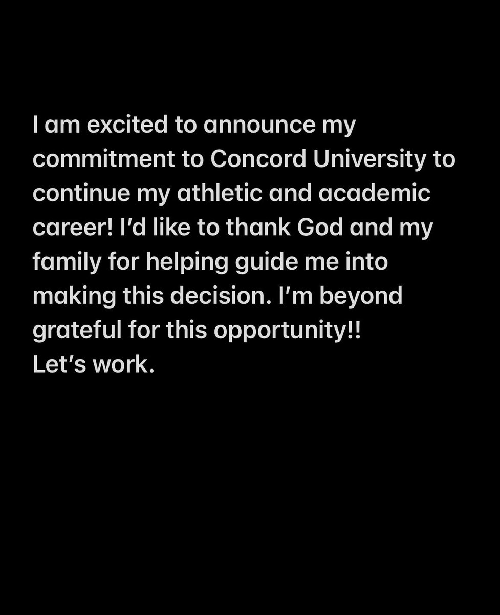 SnowJaredM's tweet photo. I am extremely blessed to announce my commitment to Concord University to continue my athletic and academic career!! @coachmass09 @coachdavewalker @coachBFerg27 @tsmall33 https://t.co/Rlue8eWqNn