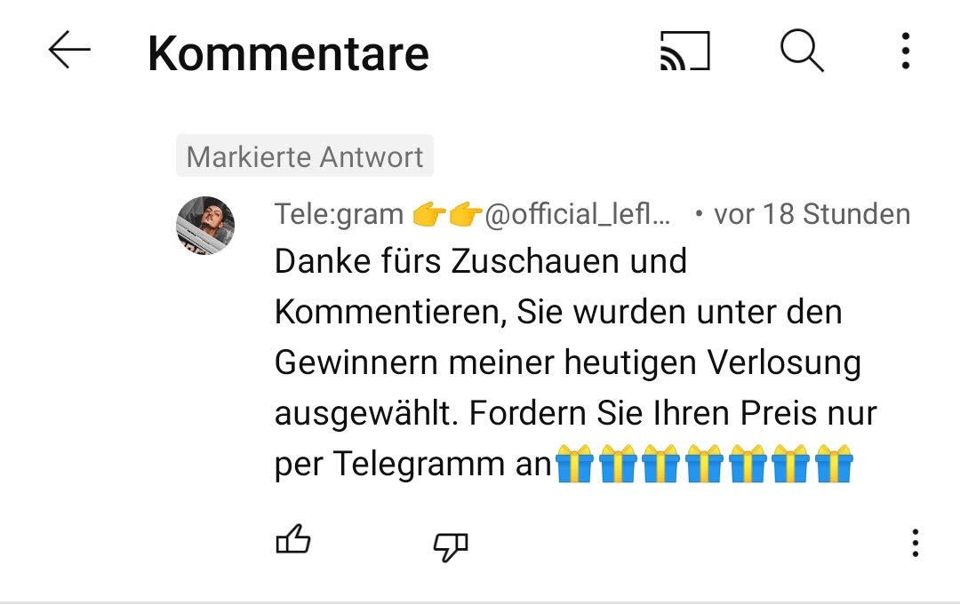 Gamikaze_'s tweet photo. Mehrmals gemeldet, wird nach der "Überprüfung" aber immer wieder freigegeben.
Was bei euch los @YouTube, unterstützt ihr Scammer jetzt auf eurer Plattform?
Dann brauch ich die ja nicht mehr melden, wenn die euch so wichtig sind 
... https://t.co/oFH0UQnyMQ