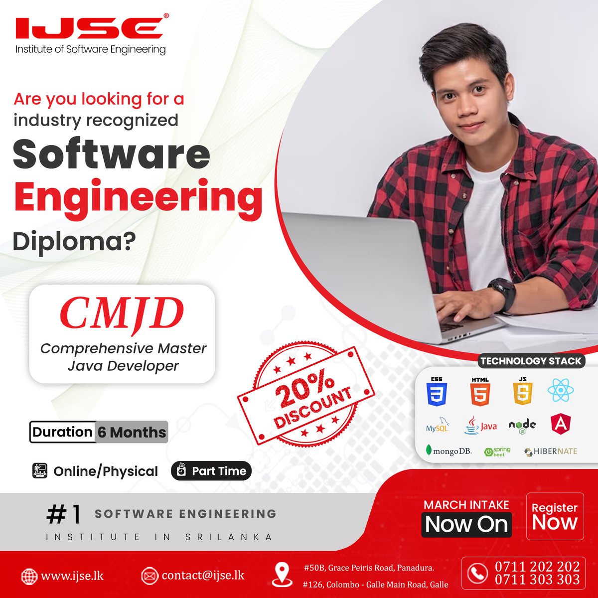 ijse_official's tweet photo. Enroll now with CMJD and pave the way to become a talented, professional Software Engineer and get rewarding career opportunities in the IT industry.
March intake is now on 🎓
☎ 0382245777 / 0912248460
https://t.co/uttTRajolG https://t.co/Rs9aUEvVWF
