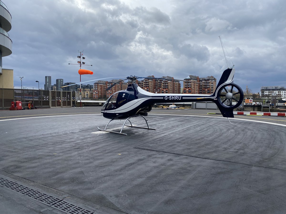 Different type of visitor today #cabri #helicopter #heliport #london