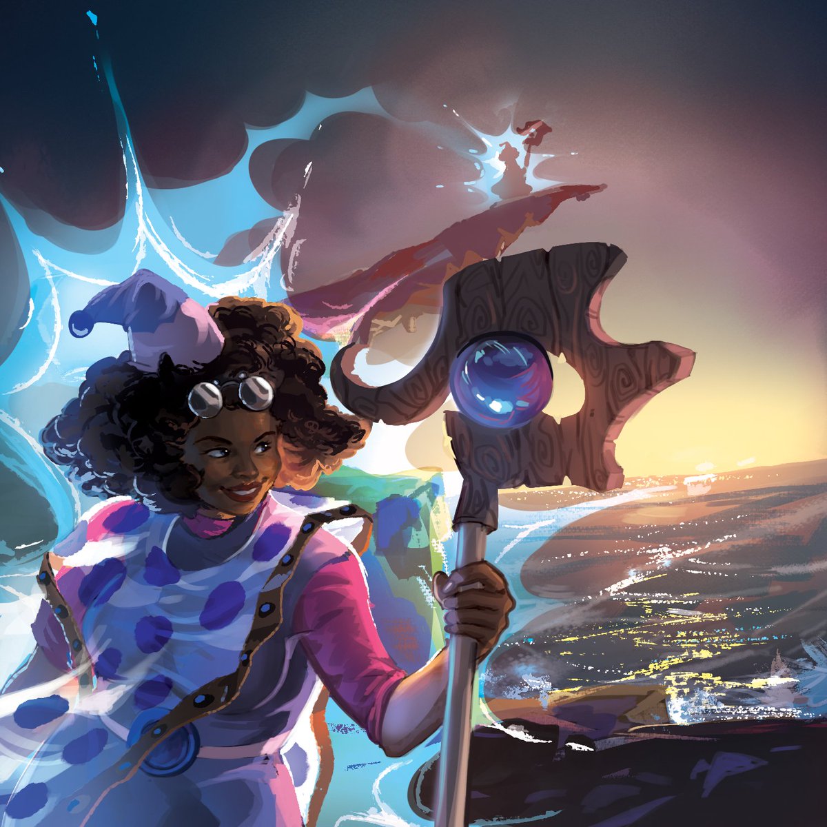 kburgungames's tweet photo. Abragail, coming from the Azure Order, is no novice to the power of water...frozen or not. A powerful opponent indeed, on this ancient and salt-soaked bridge! 🌊 #Spellstorm https://t.co/SdiL3EValo