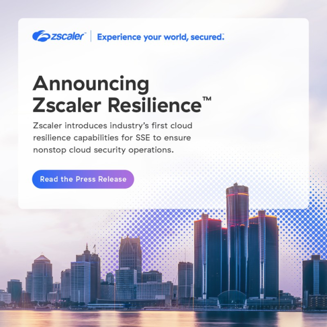 Zscaler Resilience extends the flexibility of the Zscaler Cloud Platform and preserves interconnections to any app for rapid recovery from unforeseen events and attacks. Read the full press release here: spklr.io/6043cIRd #ZscalerResilience dy.si/oW3wc